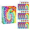 7 1/4" x 9" Medium Tie-Dye Gift Bags with Tags - 12 Pc. Image 1