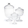 7" - 11 3/4" Apothecary Clear Plastic Jars with Lids - 3 Pc. Image 1
