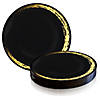 7.5" Black with Gold Moonlight Round Disposable Plastic Appetizer/Salad Plates (70 Plates) Image 4