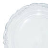 7.5" Clear Vintage Round Disposable Plastic Appetizer/Salad Plates (90 Plates) Image 1
