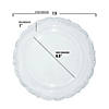7.5" Clear Vintage Round Disposable Plastic Appetizer/Salad Plates (90 Plates) Image 2