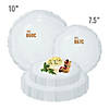 7.5" Clear Vintage Round Disposable Plastic Appetizer/Salad Plates (90 Plates) Image 3