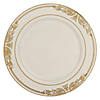 7.5" Ivory with Gold Harmony Rim Plastic Appetizer/Salad Plates (90 Plates) Image 1