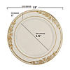 7.5" Ivory with Gold Harmony Rim Plastic Appetizer/Salad Plates (90 Plates) Image 2
