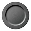 7.5" Matte Charcoal Gray Round Disposable Plastic Appetizer/Salad Plates (120 Plates) Image 1
