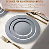 7.5" Matte Steel Gray Round Disposable Plastic Appetizer/Salad Plates (90 Plates) Image 3