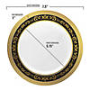 7.5" White with Black and Gold Royal Rim Plastic Appetizer/Salad Plates (80 Plates) Image 2