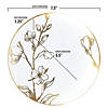 7.5" White with Gold Antique Floral Round Disposable Plastic Appetizer/Salad Plates (70 Plates) Image 2