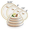 7.5" White with Gold Edge Rim Plastic Appetizer/Salad Plates (100 Plates) Image 3