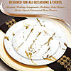 7.5" White with Gold Marble Stroke Round Disposable Plastic Appetizer/Salad Plates (70 Plates) Image 4