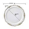 7.5" White with Gold Vintage Rim Round Disposable Plastic Appetizer/Salad Plates (90 Plates) Image 2