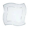 7" Clear Wave Plastic Appetizer/Salad Plates (70 Plates) Image 1