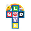 7" &#8220;God Is Love&#8221; Rainbow Cross Magnet Foam Craft Kit - Makes 12 Image 1