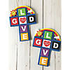 7" &#8220;God Is Love&#8221; Rainbow Cross Magnet Foam Craft Kit - Makes 12 Image 2