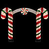 7' Lighted Double Candy Cane Archway Outdoor Christmas Decoration Image 1