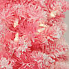 7' Pre-Lit Medium Flocked Pink Artificial Christmas Tree - Clear Lights Image 1
