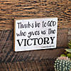 7" x 5" Victory in the Lord 1 Corinthians 15:57 Wood Tabletop Sign Image 1