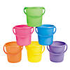 7" x 7" Solid Color Plastic Sand Bucket with Handle Assortment - 12 Pc. Image 1