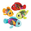 8 1/2" Assorted Bright Colors Shiny Scales Stuffed Fish - 12 Pc. Image 1