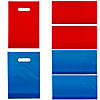 8 1/2" x 12" Bulk 100 Pc. Red & Blue Plastic Goody Bag Kit Image 1