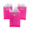 8 1/2" x 12" Bulk 50 Pc. Neon Pink Plastic Goody Bags Image 2