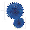 8" - 10" Blue Hanging Tissue Paper Fan Decorations - 12 Pc. Image 3