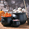 8"-16" Black Cauldrons Plastic Halloween Decorations - 3 Pc. Image 1