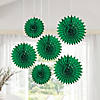 8" - 16" Green Tissue Hanging Paper Fans - 12 Pc. Image 3