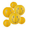 8" - 16" Groovy Smiley Face Hanging Paper Lanterns - 6 Pc. Image 1