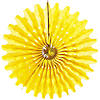 8" - 16" Yellow Hanging Paper Fans - 12 Pc. Image 1