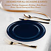 8.5" Navy Flat Round Disposable Plastic Appetizer/Salad Plates (70 Plates) Image 3