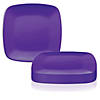 8.5" Purple Flat Rounded Square Disposable Plastic Buffet Plates (120 Plates) Image 2