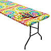 8 Ft. Bulk 12 Pc. Tie-Dye Rectangle Fitted Disposable Plastic Tablecloths Image 1