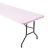 8 Ft. Light Pink Fitted Plastic Tablecloth Image 1