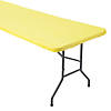 8 Ft. Yellow Fitted Rectangle Disposable Plastic Tablecloth Image 1
