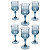 8 oz. Bulk 48 Ct. Dusty Blue Patterned Plastic Wine Glasses Image 1