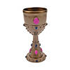 8 oz. Molded Gold Crown with Jewels Reusable Plastic Goblets - 12 Ct. Image 1