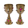 8 oz. Molded Gold Crown with Jewels Reusable Plastic Goblets - 12 Ct. Image 2