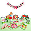 80 Pc. Farm Party 1st Birthday Disposable Tableware Kit for 8 Guests Image 1