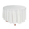 82" Classic White Solid Color Round Disposable Plastic Tablecloth Image 1