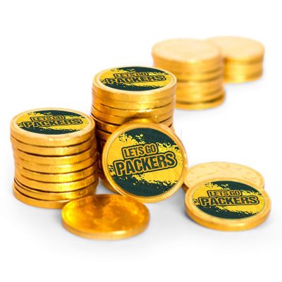 84 Pcs Packers Themed Football Party Candy Favors Chocolate Coins Image 1