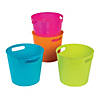 9 1/2" x 8 1/2" Bright Colorful Plastic Bucket Assortment - 4 Pc. Image 1