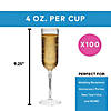 9 1/4" 4 oz. Bulk 100 Ct. Clear Plastic Disposable Champagne Flutes Image 2