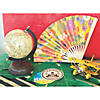 9 3/4" Cuban Party Wood & Paper Folding Hand Fan Handouts - 12 Pc. Image 2