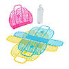 9 3/4" x 4 1/4" x 8 1/2" Medium Jelly Beach Plastic Tote Bags - 6 Pc. Image 1