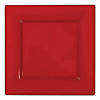 9.5" Red Square Plastic Dinner Plates (40 Plates) Image 1