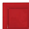 9.5" Red Square Plastic Dinner Plates (40 Plates) Image 1