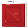 9.5" Red Square Plastic Dinner Plates (40 Plates) Image 2
