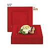9.5" Red Square Plastic Dinner Plates (40 Plates) Image 3