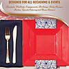 9.5" Red Square Plastic Dinner Plates (40 Plates) Image 4